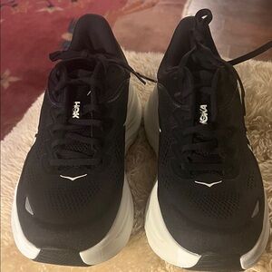 Women’s Hoka Bondi 9. Black and White Athletic Shoes